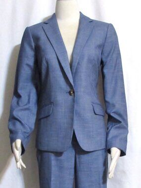 NEW Womens Ladies TALBOTS Indigo Blue Jacket & Pants Suit 6 Orig $288